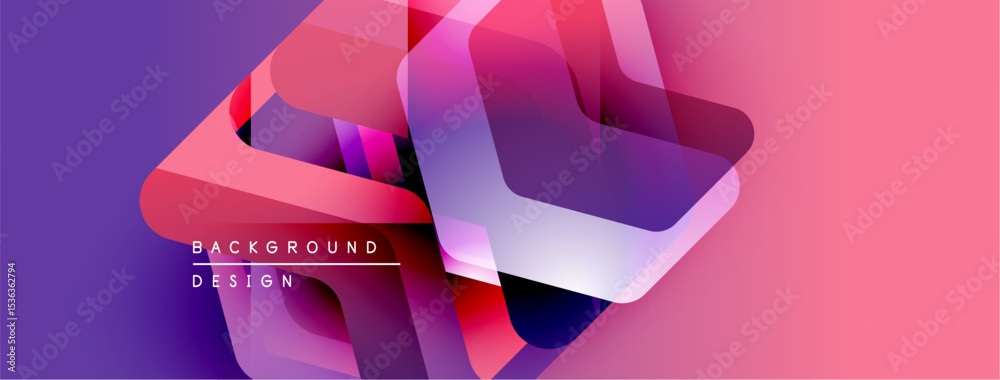 Poster Abstract geometric shapes, vibrant pinks, purples. Modern design elements create dynamic visual texture. Background includes text background, design.