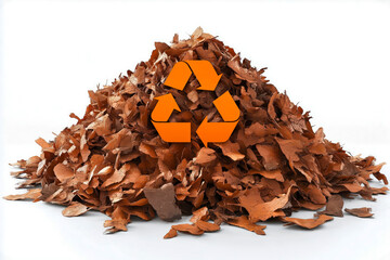 Pile of compost with recycle symbol