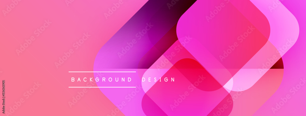 Poster Abstract pink design features overlapping geometric shapes. Gradient colors create dynamic visual effect. Modern background element.