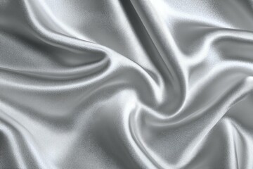 Smooth satin fabric texture in metallic silver
