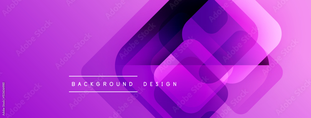 Poster Abstract purple design features overlapping geometric shapes. Gradient colors create modern visual effect. Text reads background design.