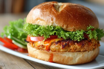 Spicy sriracha veggie burger