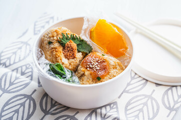 オートミール米化の焼おにぎり　お弁当風