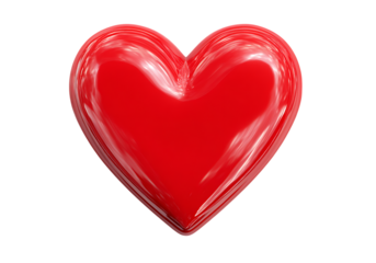 Shiny red heart shape love romance valentine day,On Transparent Background, Isolated on white