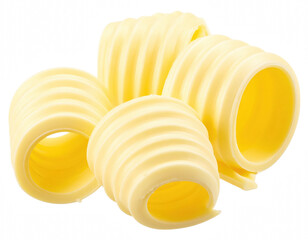 Collection of yellow plastic tubes displayed together highlighting their versatile uses in various creative and practical applications in daily life isolate on transparent background