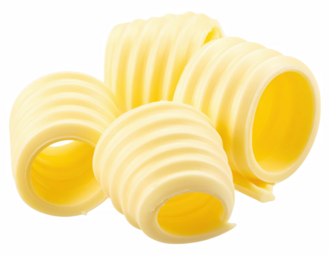 Collection of yellow plastic tubes displayed together highlighting their versatile uses in various creative and practical applications in daily life isolate on transparent background