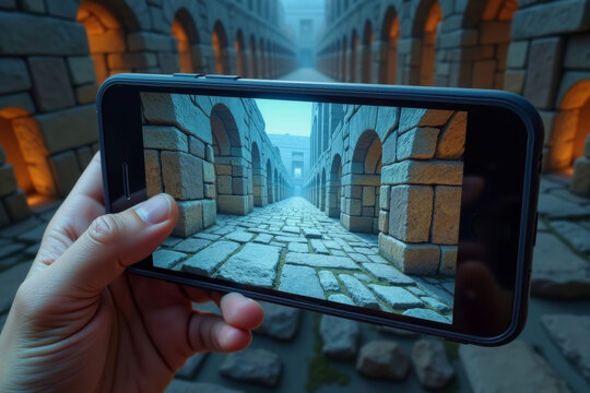 Explore Ancient Ruins in Virtual Reality with Smartphone Holographic Display
