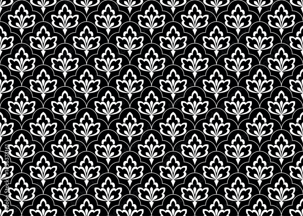 Poster Abstract geometric pattern. A seamless vector background. White and black ornament. Graphic modern pattern. Simple lattice graphic design.