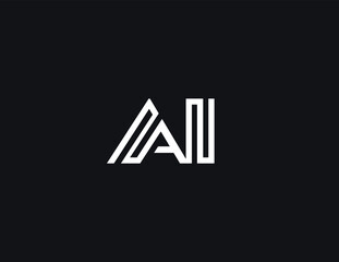 AI Logo Symbol Modern Tech Monogram Design For Neural Network, CPU System, Robotic Automation, Startup Branding, And Digital Innovation Projects. Futuristic Geometric Style. Vector Illustration