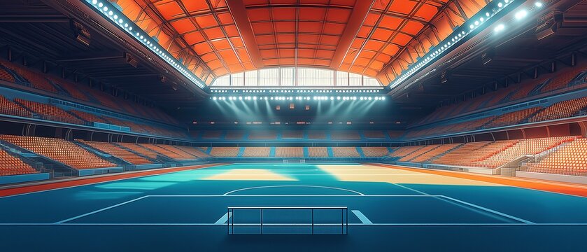 Empty Indoor Stadium Sport Venue
