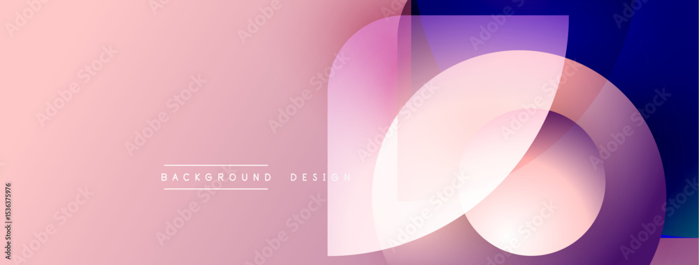Poster abstract gradient background. overlapping shapes create modern visual effect. pink, purple, blue hue