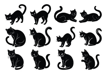 Obraz premium Cat silhouette collection in vector format