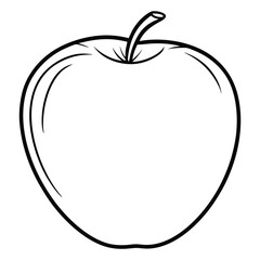 Minimal Apple Doodle Vector Line Art in Black and White