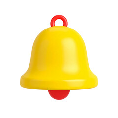 Golden Christmas bell decoration isolated on white background