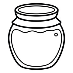 Minimal Honey Jar Vector Line Art in Black and White