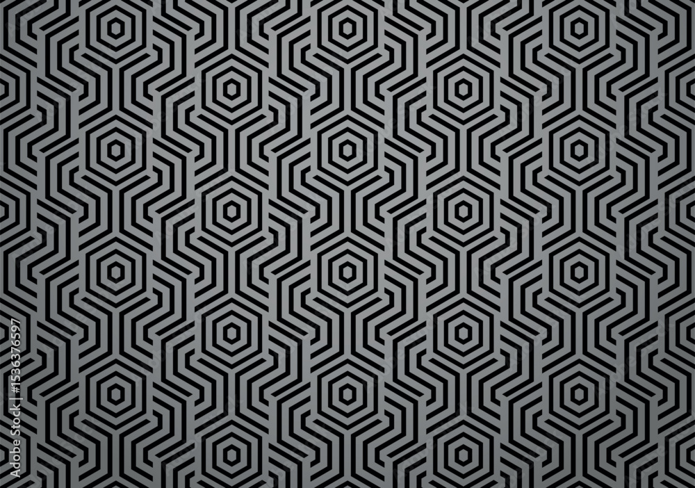 Poster abstract geometric pattern with stripes, lines. seamless vector background. gray and black ornament.