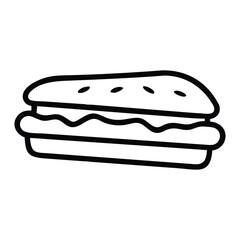 Minimal Sandwich Vector Illustration in Black and White