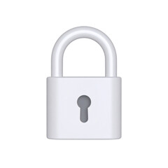 Naklejka premium A shining metal padlock with its key, symbolizing robust security and protection, is isolated on a clean white background