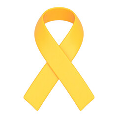 Yellow awareness ribbon for AIDS and cancer support, a medical symbol of hope against illness