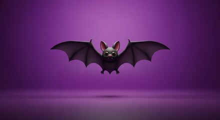 Fototapeta premium Cartoon Bat Illustration with Soft Studio Lighting