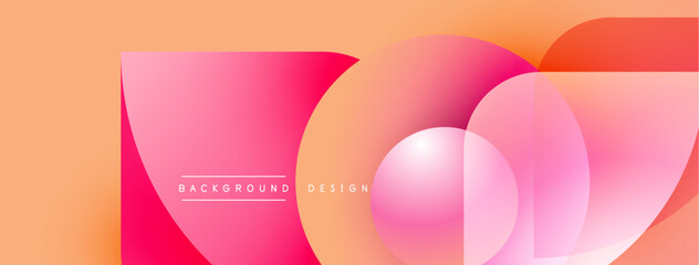 Abstract design features overlapping circles, gradients. Warm colors dominate, creating modern visual effect. Text reads background design.