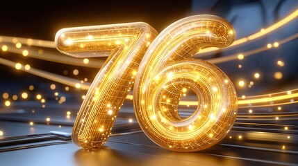 Digital Number 76 Celebration