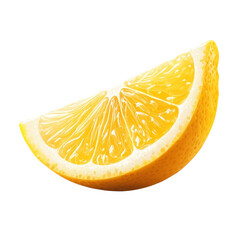 Freshly sliced lemon wedge with vibrant texture