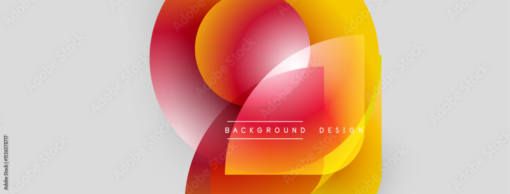 Leinwandbilder Abstract colorful shapes overlap, creating dynamic visual effect. Gradient hues blend smoothly, forming modern design element.