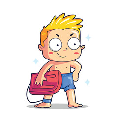 Boy with a Surfboard Float Ring