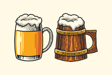 Hand Drawn of Glass Beer