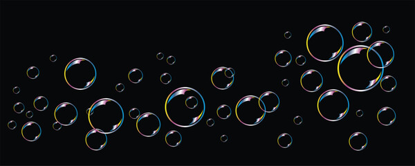 A background with flight of soap bubbles.
