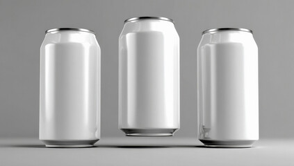 white blank can on gray background