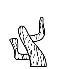 Line Stylized Abstract Cactus
