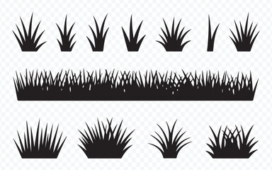 Grass Silhouette Vector Icon Set for Landscape Design