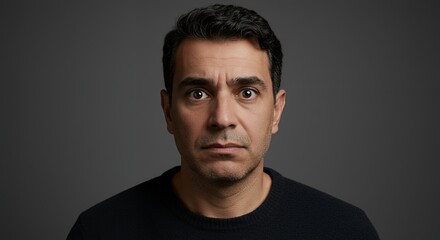 Naklejka premium Portrait of a Man with a Concerned Expression