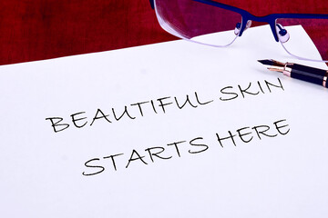 The BEAUTIFUL SKIN concept phrase STARTS HERE. The concept of beauty and stroke