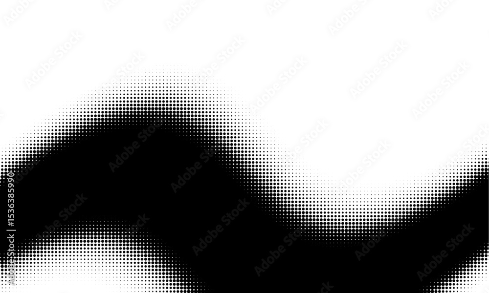 Poster Vector halftone gradient. Big wave abstract background