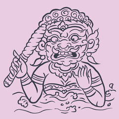 illustration of the giantess vector for illustration card decoration