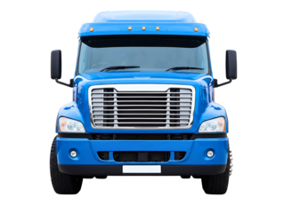 semi truck cab front view isolated on transparent background