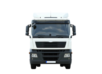 semi truck cab front view isolated on transparent background