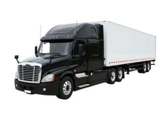 semi truck cab front view isolated on transparent background