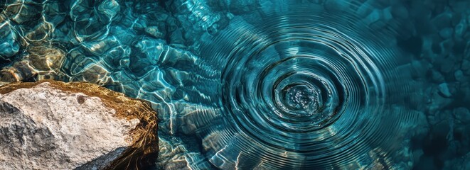 Rippled water over rocks