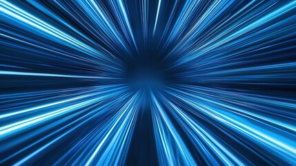  Abstract Blue Light Speed Lines Background with Blur Effect, Perfectly Showcasing Futuristic Technology and Taking You on an Endless Journey Through Time Tunnels and Space Travel