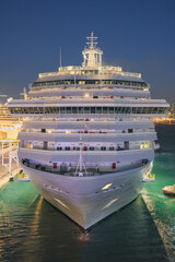 Mega family cruiseship cruise ship liner Fortuna docked at terminal in Marseille Provence, France...