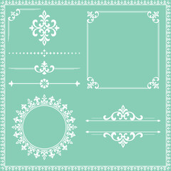 Vintage Set. Floral elements for design monograms, invitations, frames, menus and labels. Graphic design of the website, cafes, boutiques, hotels, wedding invitations.