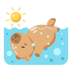 Swimming upside down with sun