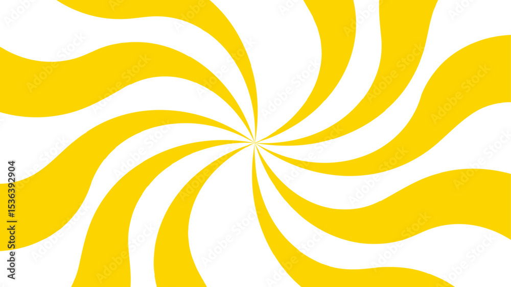 Aufkleber abstract bold and clean background with a yellow and white spiral twist pattern. curved, wavy rays f