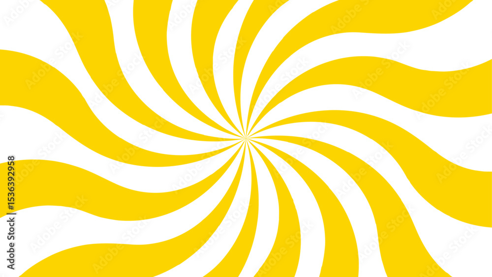 Aufkleber abstract bold and clean background with a yellow and white spiral twist pattern. curved, wavy rays f