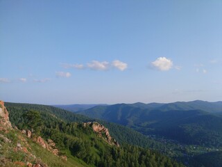 Obraz premium nature in Siberia, mountains, sun, clouds, beautiful landscape