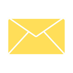 yellow mail icon with white line box